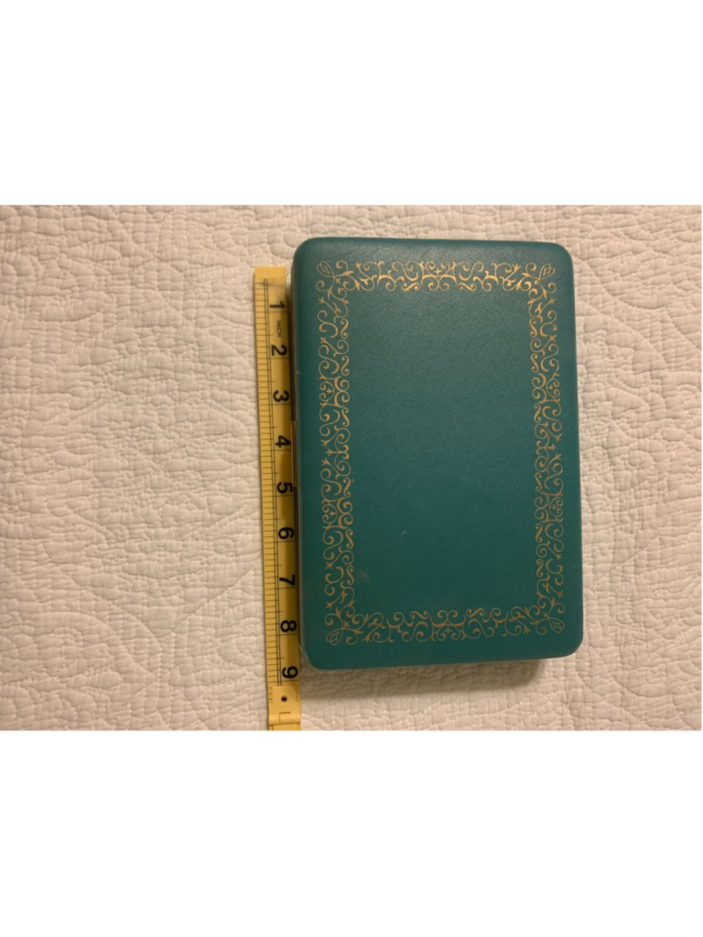 Vtg 50’s Jewelry Box Organizer One Size Teal Gold with stars